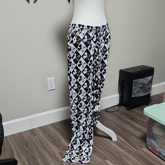 DISNEY MICKEY MOUSE Satin Diamond Logo Pajama Lounge Pants - Picture 1 of 7
